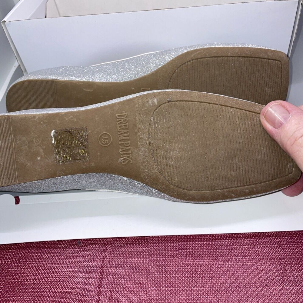 Women Low Wedge Flats Square Toe Comfortable Slip On Dress Flat Shoes Size 7.5 - Picture 3 of 6